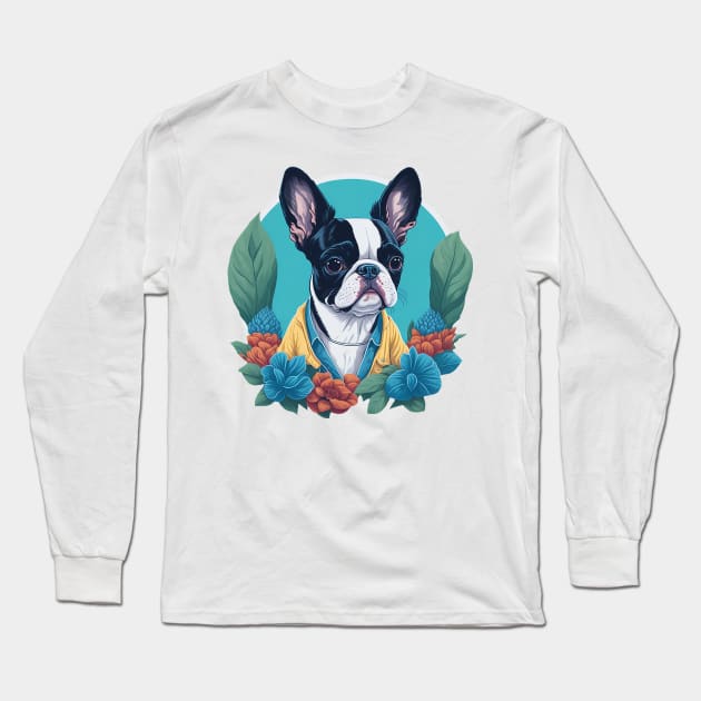 Classic Elegance: The Boston Terrier Long Sleeve T-Shirt by Berny34Graphics